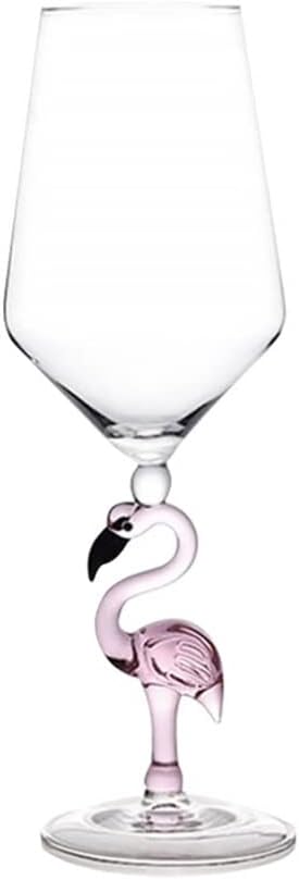 Alipis Creative Pink Flamingo Cocktail Glass,Cocktail Drinkware Bar Goblet Drinking Glasses Glasses Wedding for, Wine, 17.6 Oz