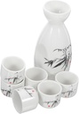 1set Traditional Japanese Sake Ceramic Kettle and Cups and Reusable Sake Pot Rice Wine Cups for Tea Drinks