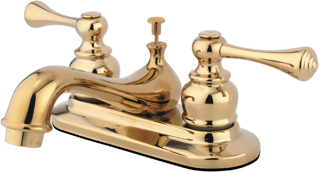 Kingston Brass KB602BL English Vintage 4-Inch Centerset Lavatory Faucet, Polished Brass