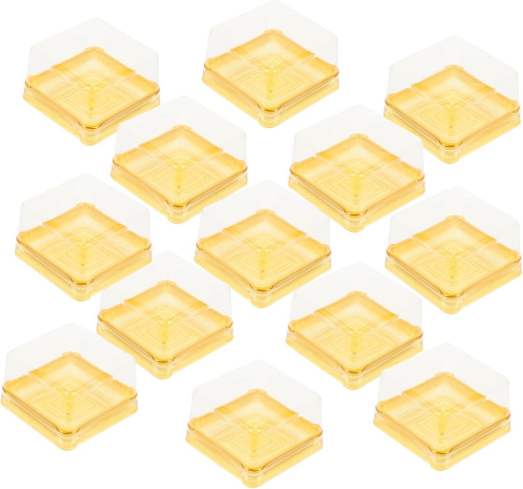 Ciieeo 50Pcs Transparent Dome Cupcake Boxes Round Dessert Containers with Abs Material for Moon Cakes Egg Yolk Puff Bakery Storage and Gift Carrying