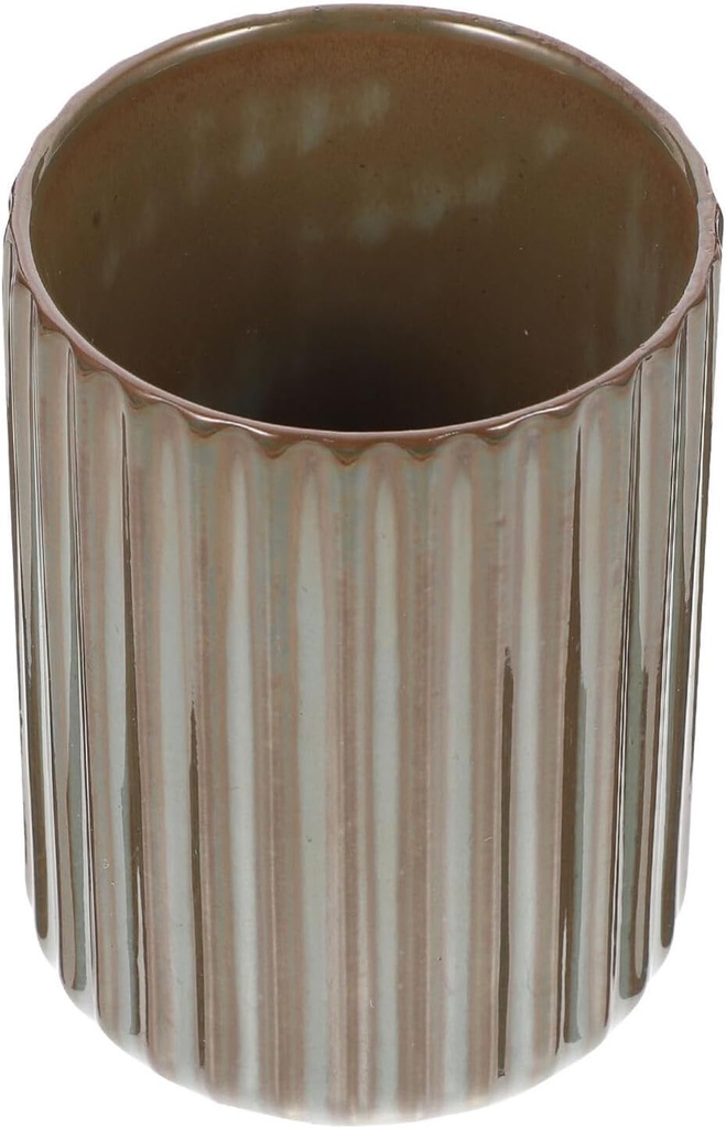 Luxshiny Retro Striped Ceramic Coffee Mug No Handle 4Oz Porcelain Tea Cup Vintage Style Tumbler for Home Office