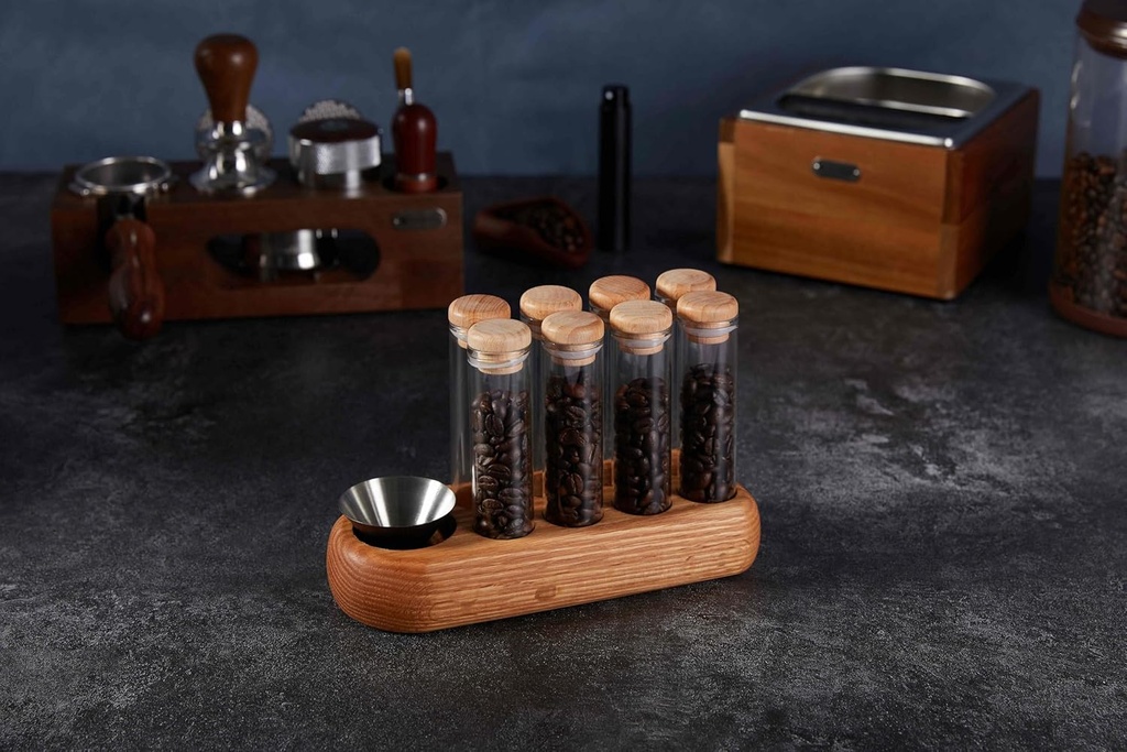 Coffee Bean Cellar Tubes Single Dose Set of 8 Borosilicate Glass Sealing Tubes for Espresso Enthusiasts and Baristas Smoother Pouring Without threads