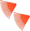 HANABASS 2pcs Garden Rake for Leaves Pine Needles Tines Leaf Rakes for Lawns Heavy Duty Hand Tool