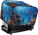 4 Slice Toaster Covers Bread Machine Cover Quilted Dustproof Fingerprint Protectors Small Washable Appliance Cover Colorful Ocean Theme Bread Maker Dust Protection Universal Size
