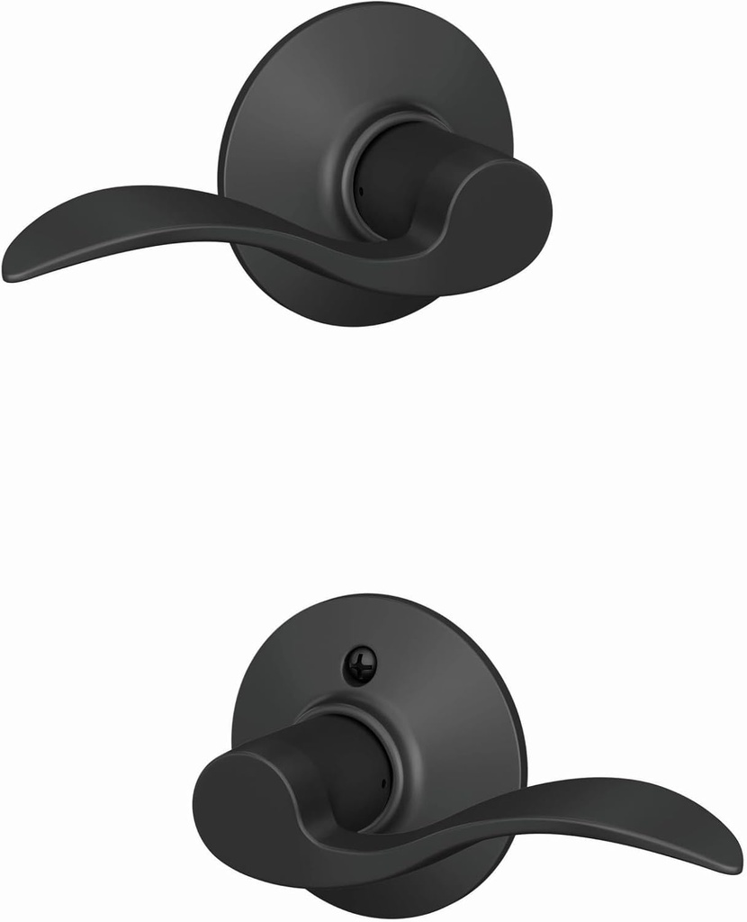 Schlage F10 ACC 622 Accent Door Lever, Hall & Closet Passage Lock, Matte Black