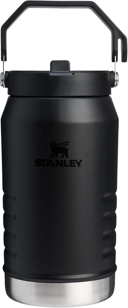 STANLEY IceFlow 2.0 Flip Straw Jug with Handle 64 oz | Twist On Lid and Flip Up Straw | Leakproof for Travel and Sports | Insulated Stainless Steel | BPA-Free | Black 2.0