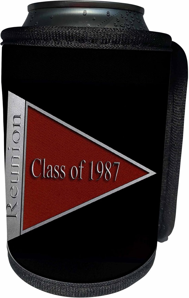 Can Cooler Bottle Wrap - Class Reunion Design 1987 Red Class Reunion Design