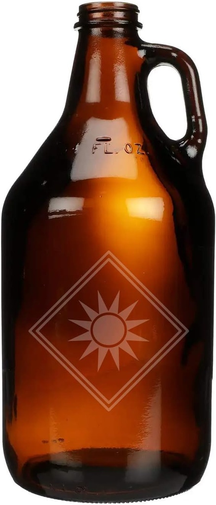 US Army - 40th Infantry Division SSI Shoulder Sleeve Patch Etched Glass Beer Growler 64 oz