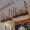 2PCS Hanging Wine Rack | Wrought Iron Floating Rack | Retro Country Style | Elegant Kitchen, Restaurant, Bar or Wine Cellar Storage Room Storage Rack | Length 50/60/80/100/120cm (B