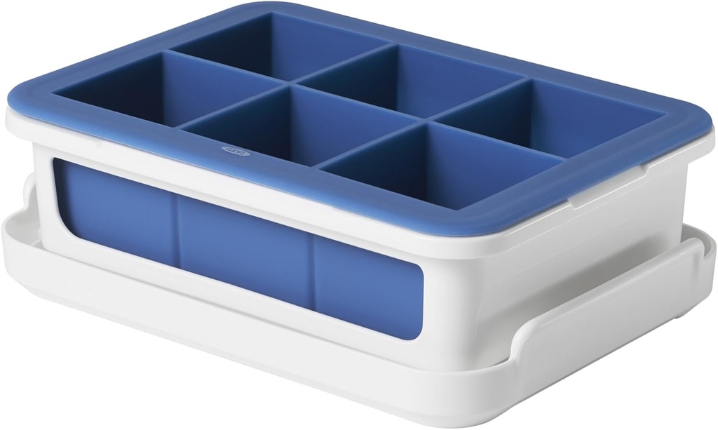 OXO Good Grips Covered Ice Cube Tray (Large Cube), Dark Blue
