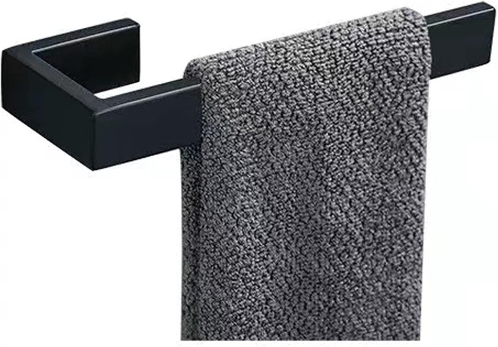 Hand Towel Holder, Towel Ring - Thicken SUS 304 Stainless Steel Towel Holder for Bathroom Wall, 8" Rectangular Modern Design Hand Towel Bar, Contemporary Hand Towel Rack - Matte Black