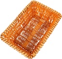 Luxshiny Woven Decorative Storage Basket for Kitchen Organization Rattan Fruit and Vegetable Holder Versatile Sundries and Snack Container for Home Dining Table Honey Color