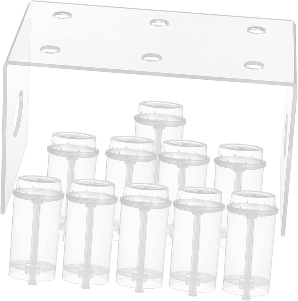 10pcs Cake Shooter with Rack for Parties Weddings Events Includes Cake Tubes for Desserts Baking and Display Versatile Kitchen Gadget for All Occasions