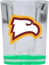 R and R Imports Winthrop University 2 Ounce Shot Glass Square Green Base Officially Licensed Collegiate Product Single
