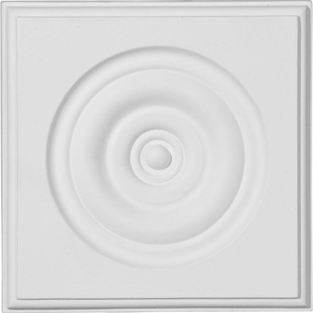 Ekena Millwork PB05X05X01TR Traditional Bullseye Plinth Blocks, 5 3/4"W x 5 3/4"H x 1 1/8"P, Factory Primed