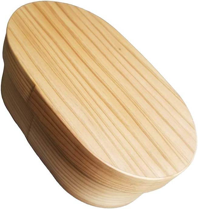 IPPINKA Japanese Traditional Wooden Bento Lunch Box, 500ml, Made of Japanese Cedar Sugi, Mage Wappa
