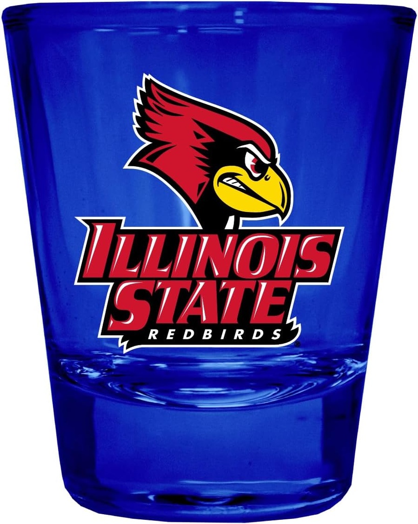 R and R Imports Illinois State Redbirds Full Color 2 oz Shot Glass Blue Officially Licensed Collegiate Product 4-Pack