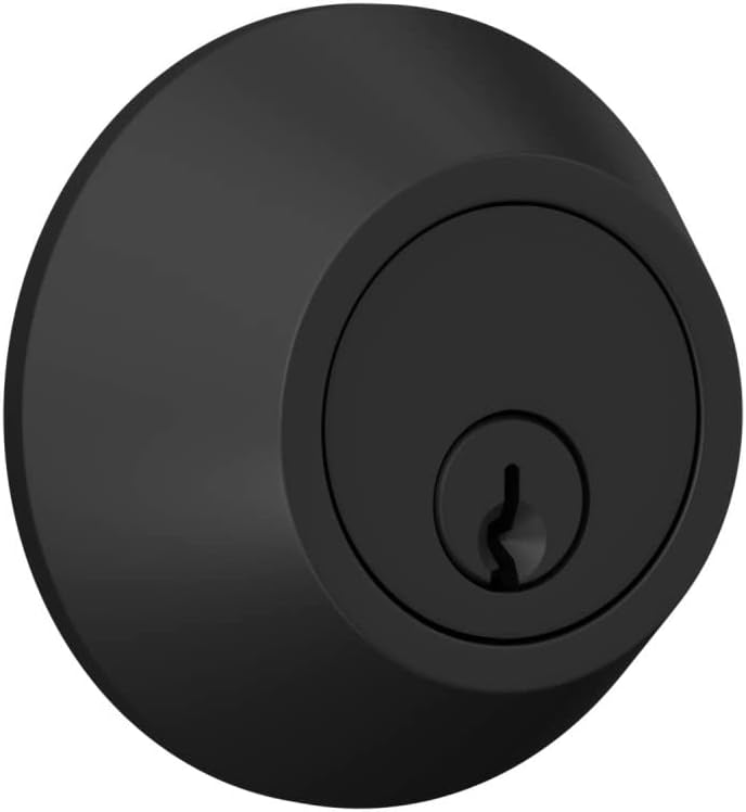 Lock Scout Deadbolt with Round Trim, Keyed 2 Side, Matte Black Finish