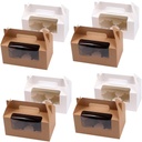 Healifty 10Set Cupcake Boxes with Clear Window for Muffins Cookies and Party Favors for Weddings Birthdays Showers and Holidays