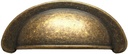 2 3/4" C-C Cup Drawer Pull Cabinet Handles Dresser Pulls Handle Kitchen Door Knob Hardware Black Antique Bronze Brass Brushed Nickel 2.75" 70 mm Centers (Antique Brass)