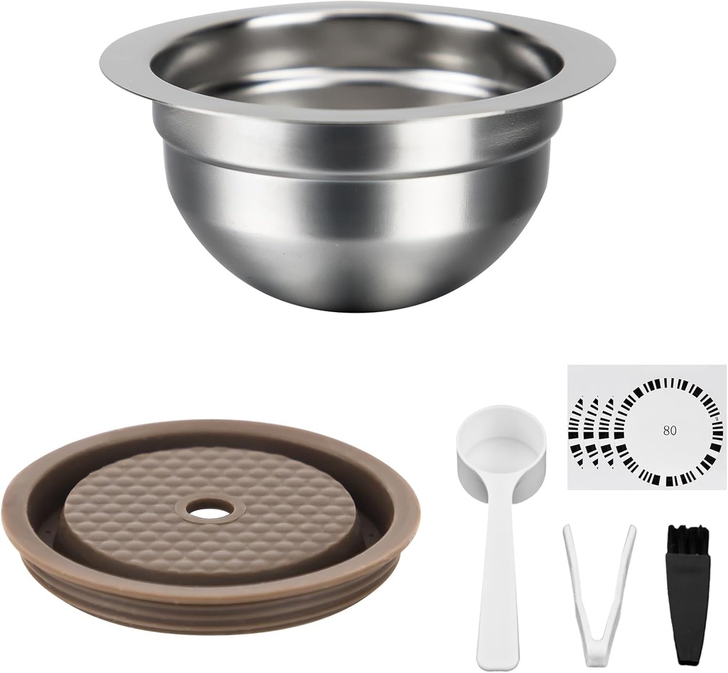 Reusable Capsules Compatible with Nespresso Vertuo Next/Vertuo POP, Stainless Steel Refillable Pods 80ml