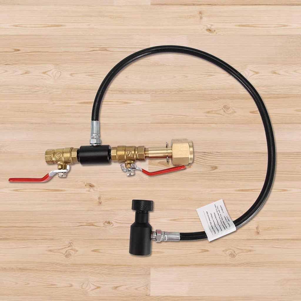 CO2 Tank Bottle Fill Station Connector Kit, CO2 Cylinder Refill Adapter Copper + Plastic for Soda Maker Filling for Sodastream Tank (24 inches Long G1/2(CGA320)), BROLEOxmaob48fhk-02