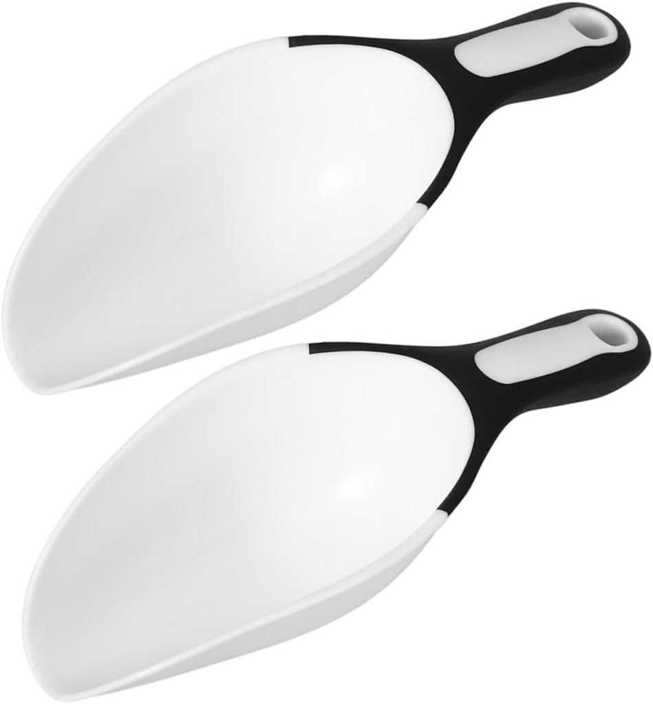 OUNONA 2pcs Ergonomic Handle Sturdy Flour Scoop Rice Grain Scoop Ice Shovel for Kitchen