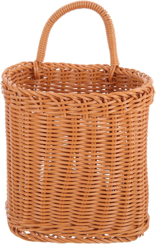 Didiseaon Hanging Produce Basket Decorative Wall Imitation Rattan Crystal Display Shelf