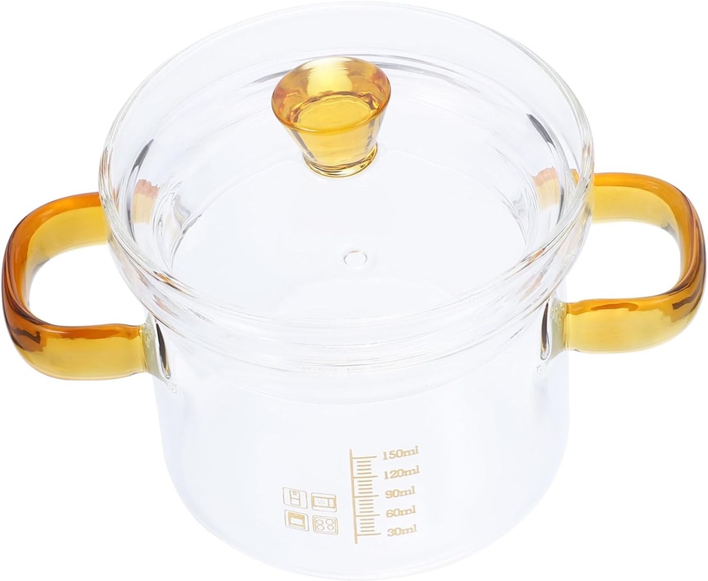 PRETYZOOM Double Ear Glass Stew Pot Household Cookware Instant Noodle Pot Slow Cooker