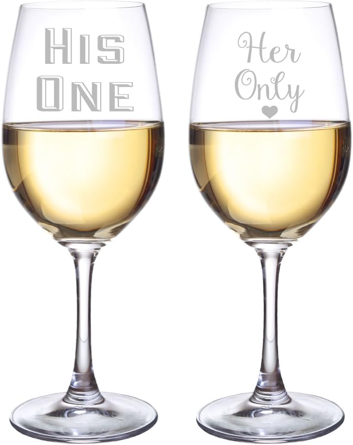 His One and Her Only Wine Glasses, Set of 2