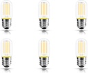 2.5 Inch E17 Intermediate Base LED Filament Bulb 360 Lumens, 2700K Soft White Dimmable Appliance Bulb AC 120V, UL Certified T8 Microwave Light Bulbs Under Hood for Refrigerator Stove 6Pack
