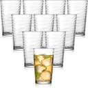 Tumbler Glasses Set of 10, Highball Set 17 Oz Glass, Dishwasher Safe Tall Drinking Glasses Set for Wine, Beer, and Cocktail, Aura Drinkware Set