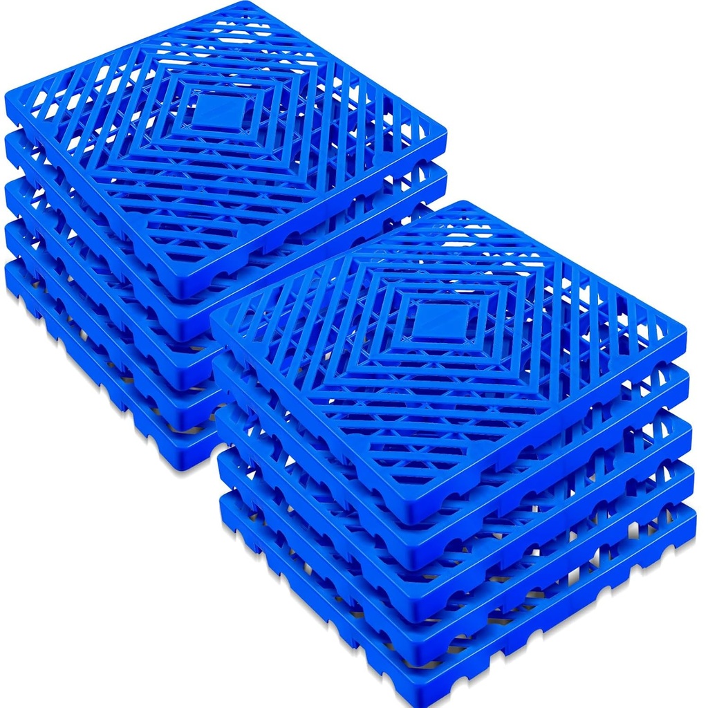 10 Pcs Plastic Pallets Splicable Breathable Grid Floor Ventilation Pallet Lightweight Waterproof HDPE Wear Resistant Storage Pad for Supermarket Garage Basement (11.8 x 11.8 x 1 Inch)
