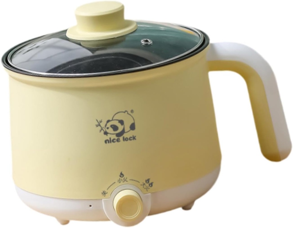 Electric Pot Mini Travel Cooker Multipurpose with Handle Electric Rice Cooker Noodles Cooker for Oatmeal Steak Porridge Pasta, without steamer