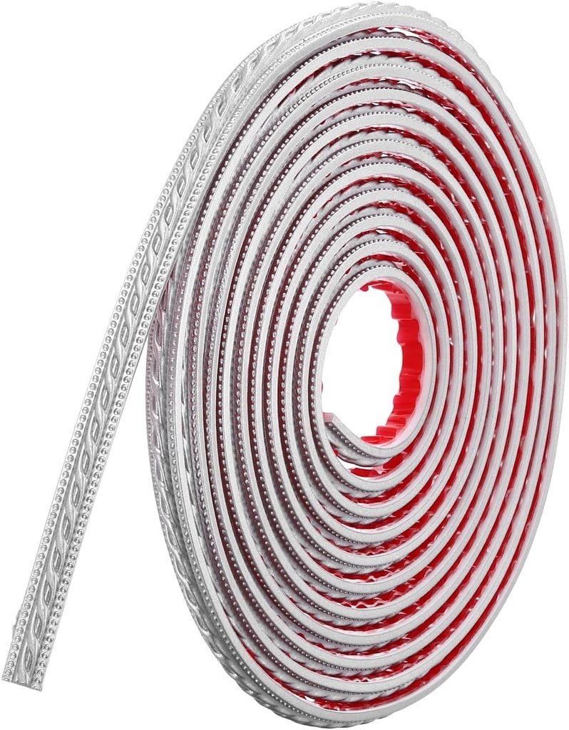 uxcell Peel and Stick Molding Trim for Walls 0.5" x 16 ft Flexible Mirror Molding Trim Self-Adhesive Wall Paneling Strip Wallpaper Border for DIY Floor Wall Baseboard, Silver