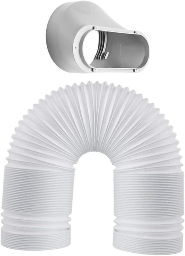 Air Conditioner Exhaust Hose with Adapter Flexible Extendable Vent Hose for Portable Units Flat Nozzle Easy to Install Design