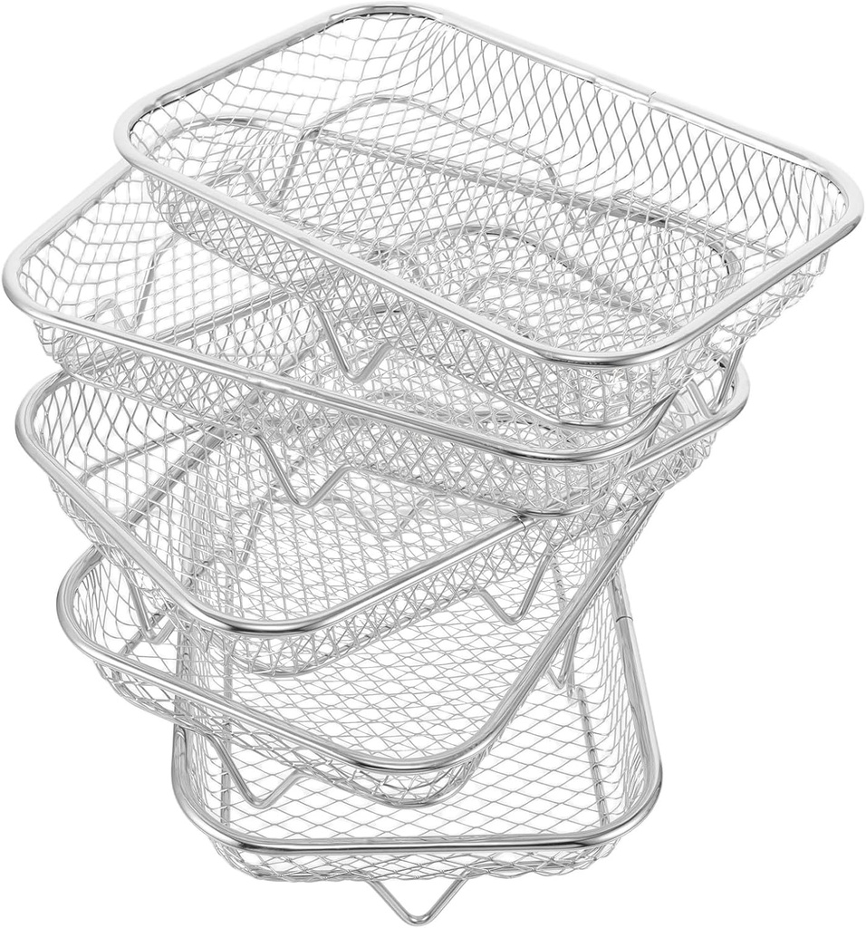Cabilock 5pcs Air Fryer Basket Stackable Dehydrator Racks Stainless Steel Dehydrator Cooling Rack for Cooking Baking Grilling and Food Preparation