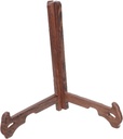 Happyyami Wooden Display Rack for Ceramic Plates Adjustable Tea Cake Holder Home Office Dish Stand for Elegant Plate Presentation