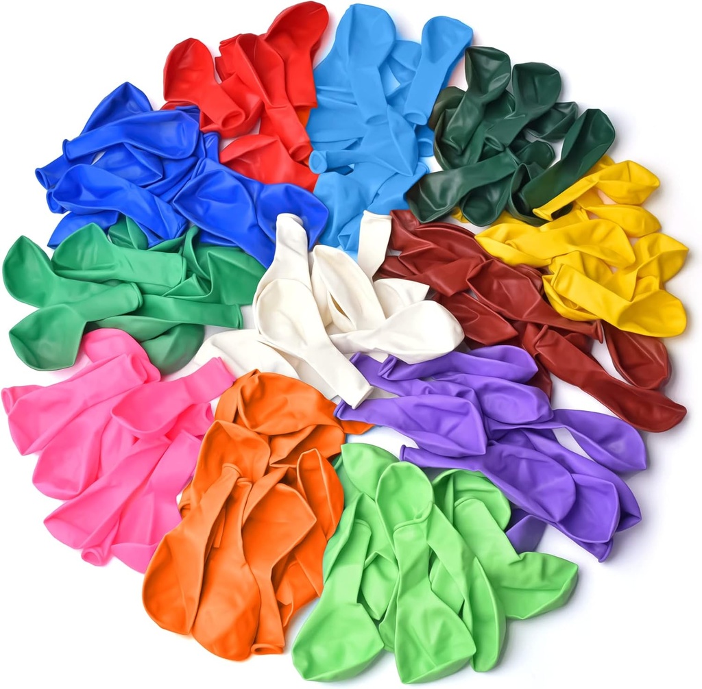 Thickened balloons, 120 PCS Balloons Assorted Colors, Latex Balloons for Kid's Birthday Party, Exquisite Rainbow Balloon, 12 Inches 12 Kinds of Rianbow Colorful Party Balloons Decorations.