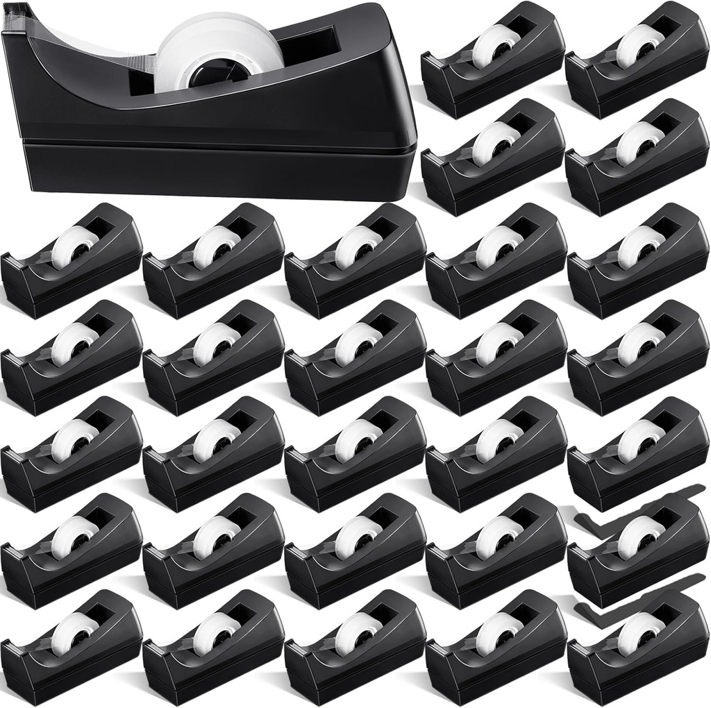 Colarr 30 Pack Desktop Tape Dispenser Non Skid Base Tape Dispensers Desk Tape Dispenser Tape Roll Dispenser for Office Home, Tape Not Included