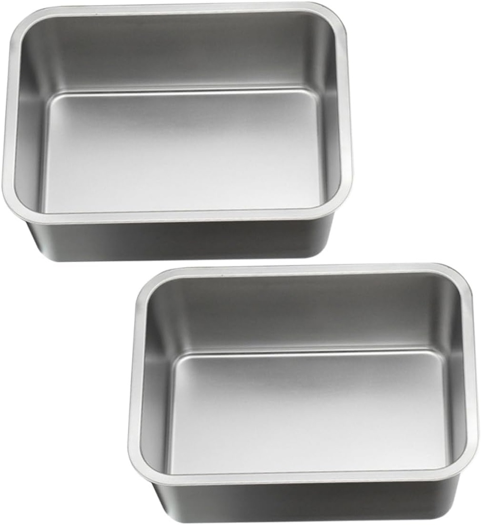 2pcs Stainless Steel Buffet Trays Rectangular Steam Rice Trays Buffet Pans for Food Serving Easy Clean Steel Dish