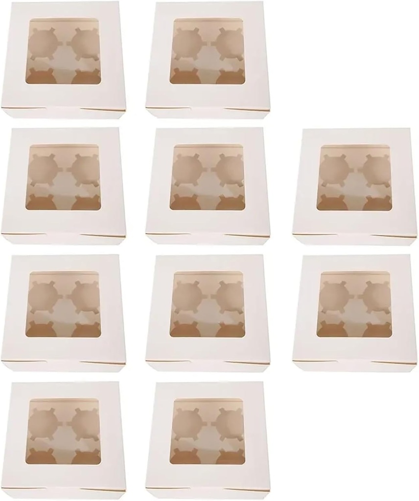 Cupcake Boxes 10sets Cake Boxes with Clear Window Cupcake Carrier for Cookies Cupcakes