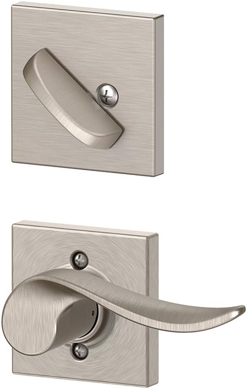 Schlage F59 SAC 619 COL LH Collins Trim Sacramento Interior Handleset Lever (Satin Nickel)