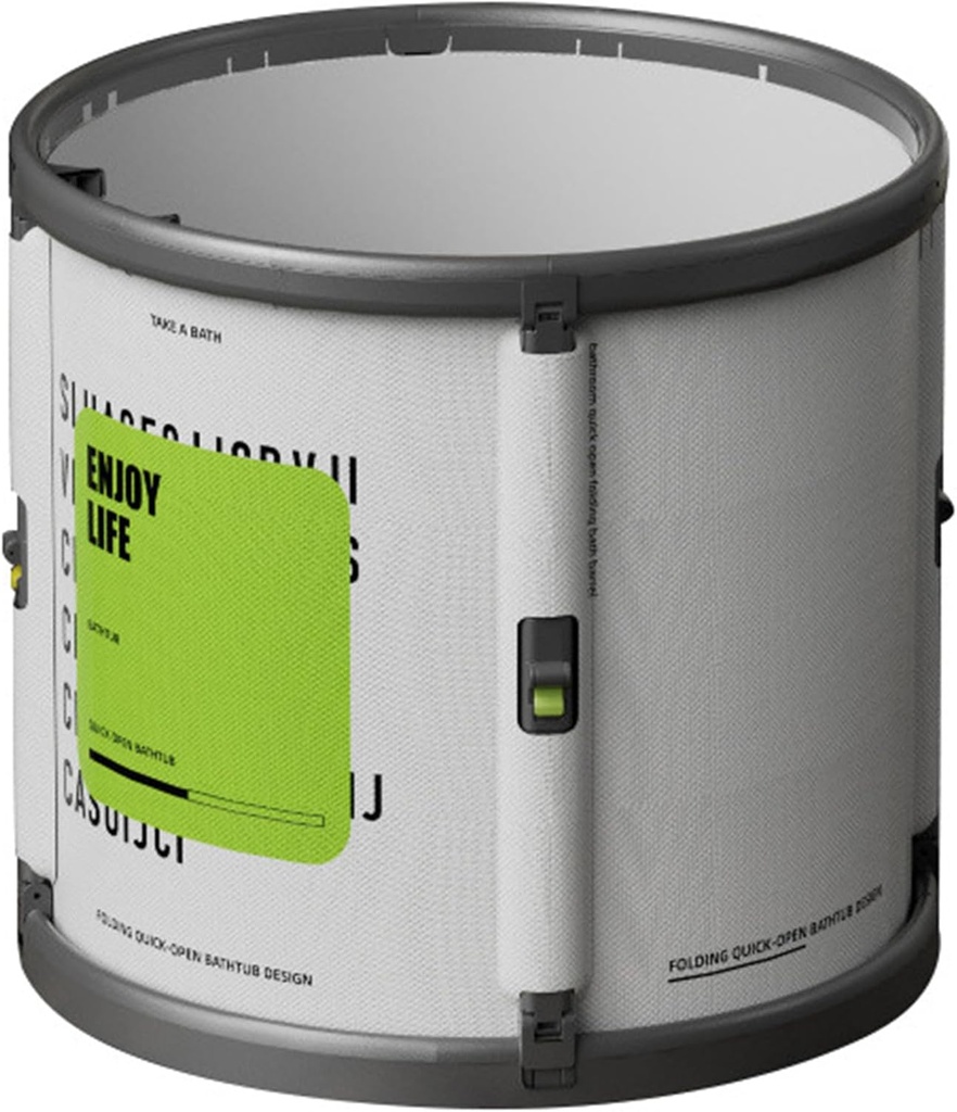 Portable Folding Bathtub with Temperature Control, Quick-Open Design, Automatic Hot Water Circulation, Athletes Cold Plunge, Hot Bath Tub for Home Sauna with Thermal Cover (Single-barrel, Grey)