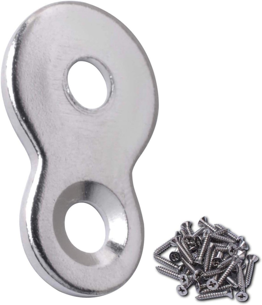 Desktop Fasteners Figure 8 with Screws Heavy Duty 12 Gauge Steel Table Top Connector Desk Top Fasteners Clip (Pack of 20)