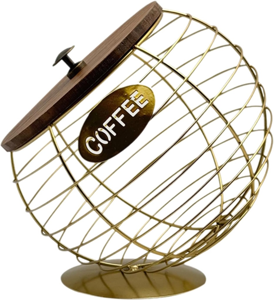 Iron Art Diagonal Fruit Storage Basket Large Capacity Coffee Pods Organiser Espresso Dispenser For Kitchen Countertop