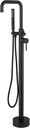 Floor Mount Bathtub Faucet, Freestanding Tub Filler Standing High Flow Shower Faucet with Handheld Shower Matte Black