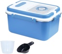 Airtight Rice Storage Container Bin 20lb, Stainless Steel Food Storage Containers with Measuring Cup,Spoon, Kitchen and Pantry Canister for Rice, Flour, Sugar, and Baking Supplies(Blue)