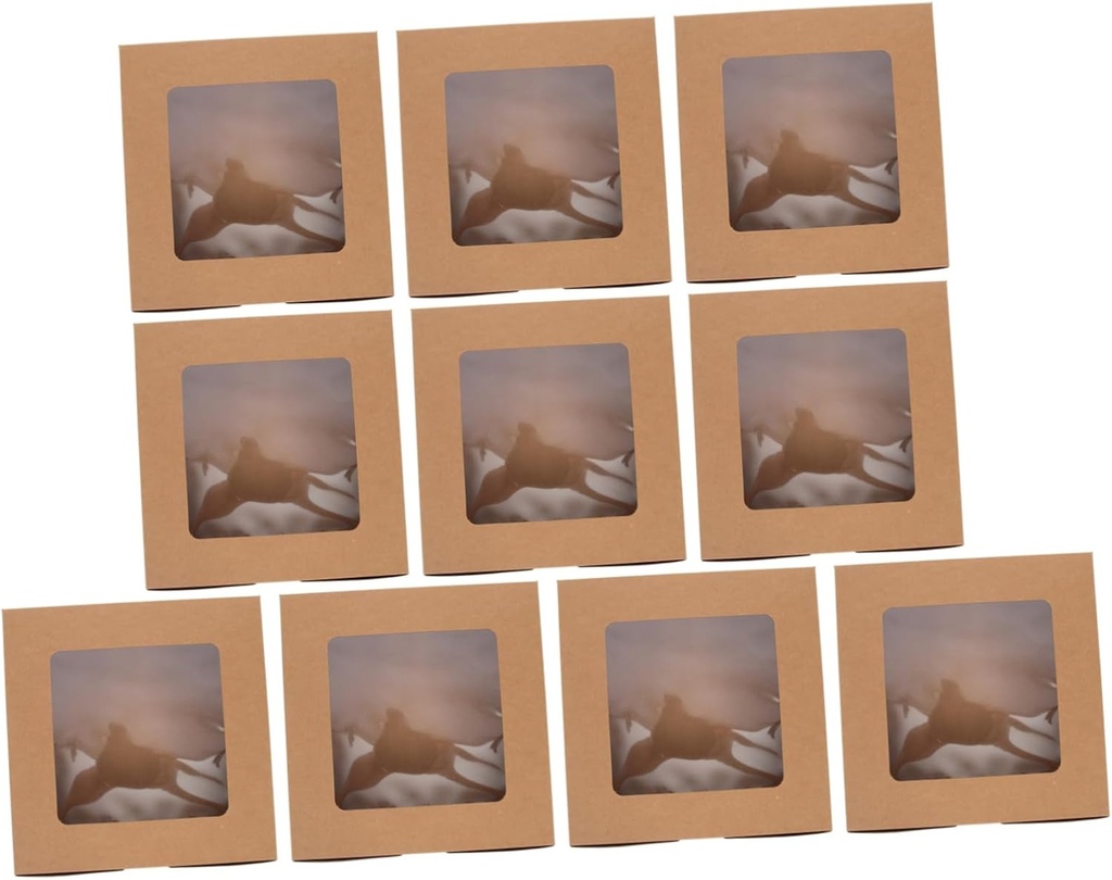 10pcs Creative Window Cupcake and Cookie Packaging Boxes Brown Kraft Dessert Containers for Weddings Birthdays and Special Occasions for Showcasing and Sharing Treats