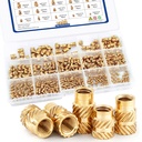 415 Pcs M2 M3 M4 M5 M6 Threaded Inserts for Plastic Heat Set Insert Brass Insert Assortment Kit for 3D Printing Injection Molding Press Thread Nuts
